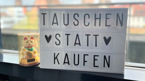 LED-Lightbox "Tauschen statt Kaufen"