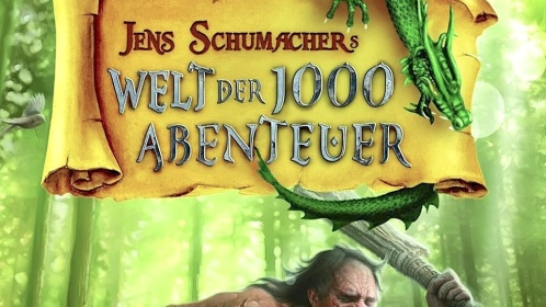 Das Buchcover zeigt eine Art Steinzeitmenschen - einen Oger - der mit einer Keule schwingend, den Mund zum Schrei geöffnet vor einer Waldszenerie abgebildet ist. Er scheint in Bewegung zu sein. Direkt vor ihm sieht man eine Schatztruhe und aus dem rechten